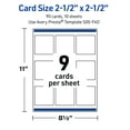 thumbnail image 6 of Avery Square Business Cards, Floral Design, 2-1/2" x 2-1/2", 90ct, Matte, Silver Metallic with Gingko Leaves, 6 of 11