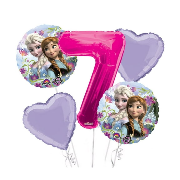Frozen Balloon Bouquet 7th Birthday 5 pcs - Party Supplies