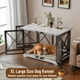 thumbnail image 6 of 48 inch Extra Large Dog Crate Furniture,Double Door Indoor Kennel,End Side Table Wooden Dog Crates,Anti-Chew Anti-Escape, White, 6 of 10