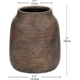 thumbnail image 2 of 7in Large Rustic Brown Ceramic Vase,Vintage Farmhouse Flowers Vase,Natural CountryTerra Cotta Vase, Antique Pottery Pampas Vase for Living Room Kitchen Mantel Table Shelf Decor, 2 of 11