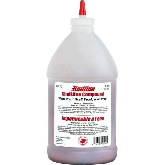 6 Pack Blackline BL46R Red Water Proof Chalk Line Compound - 4 lb Refill Bottle