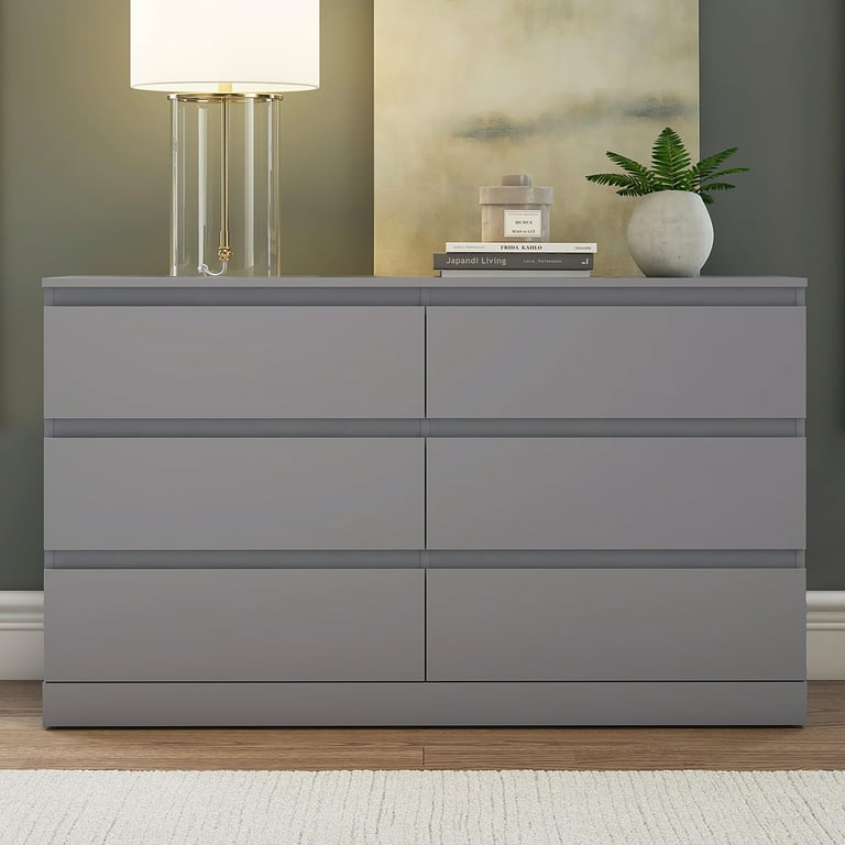 Brindle 6 Drawer Dresser, Cool Gray, by Hillsdale Living Essentials Brindle 6 Drawer Dresser, Cool Gray, by Hillsdale Living Essentials