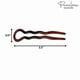 thumbnail image 4 of French Sleek Brown Tortoise Shell Large 3 1/2" Celluloid Made in France Set of 3 Wavy Crink U Shaped Chignon Hair Pins Updo Bun Pin Sticks for Women a, 4 of 5