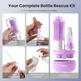 thumbnail image 6 of Ghp Electric Bottle Brush Cleaner Set, Bear-Shaped Travel Baby Bottle Cleaner Kit with Silicone Nipple & Straw Brush, Soap Dispenser, Drainage Rack, Storage Box(Purple), 6 of 12