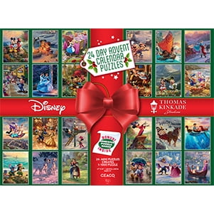 Ceaco Thomas Kinkade-Disney 1000-Piece 24-Day Advent Calendar Interlocking 27 x 20-Inch Jigsaw Puzzle for Adults Ages 14+