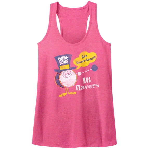 Dum Dums Smart Smart Vintage Pink Junior Women's Racerback Tank Top