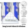 thumbnail image 3 of Blue Gray Swag Curtain Valance for Windows, Graffiti Color Blocks Abstract Geometric Modern Art Window Treatments Short Swag Topper for Kitchen Windows Bathroom Bedroom, 36"x36", 3 of 8
