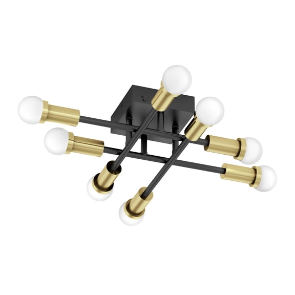 Artika Aristo Contemporary Flush Mount, Black and Gold