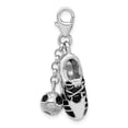 thumbnail image 2 of Sterling Silver Amore La Vita Polished 3-D Moveable Enameled Soccer Shoe and Ball Charm Pendant with Fancy Lobster Clasp, 2 of 5