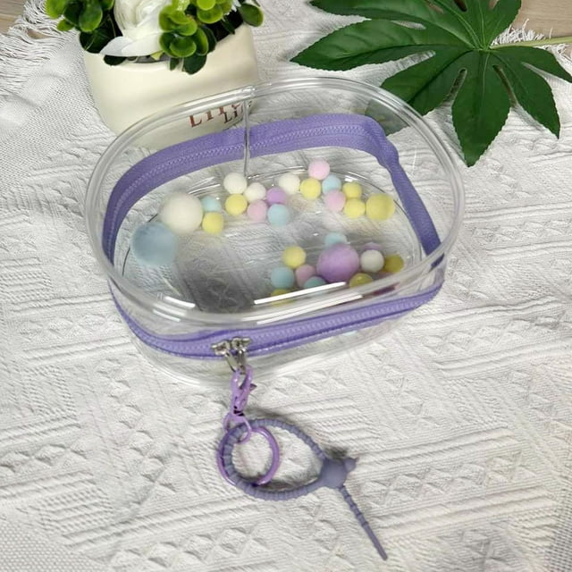 Bolsa transparente para exhibición de figuras Hugo estuche de almacenamiento para Minimuñecas mediano grande violeta