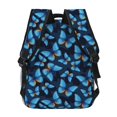 thumbnail image 4 of Lsque Blue Butterfly Pattern Casual Backpack for School, Work, Travel – Adjustable Straps, Multiple Compartments – Ergonomic Design, Fits Laptops and Tablets-One Size, 4 of 5