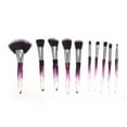 thumbnail image 1 of Conjuntos de brochas de maquillaje ligeras de 10 piezas Unique Bargains para viajes de negocios púrpura gris de lana de fibra artificial y plástico, 1 of 5