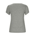 thumbnail image 5 of Oalirro Women's Tops, Tees & Blouses Women Blouses and Tops Fashion Fashion Women's Summer V-Neck Short Sleeve Print Casual T-shirt Blouse Gray, 5 of 5