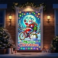 thumbnail image 6 of Hometravel Glowing Christmas Door Cover, Santa and Tree Printed Holiday Banner, Lighted Indoor Outdoor Decoration for Party, Home Entryway, Festive Display, 6 of 6