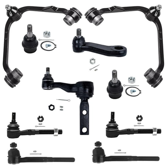 Detroit Axle - 2WD Front 10pc Suspension Kit for Ford Expedition F-150 F-250 Lincoln Blackwood Navigator, 2 Upper Control Arms 2 Lower Ball Joints 4 Tie Rods 1 Pitman Arm 1 Idler Arm Replacement