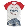 thumbnail image 3 of HCYSFG Women's Baseball Graphic Top Raglan Short Sleeve Casual Letter Print Fashion T Shirts Summer Sports Daily Wear Trendy Activewear Sporty Tee, 3 of 3