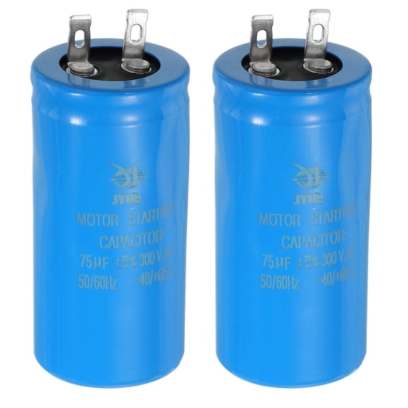 Uxcell 2Pcs Motor Start Capacitor, 75uf 300V CD60 Running Capacitor Starting Capacitor for Air Conditioners, Electric Motor Starts Running