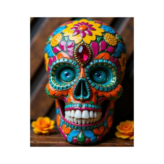 Paint by Numbers Kit for Adults, Colorful Decorative Skull Art Paint by Numbers, Easy Paint by Numbers Kit for Adults Beginner, DIY Adult Paint by Number Kits on Canvas, Home Decor