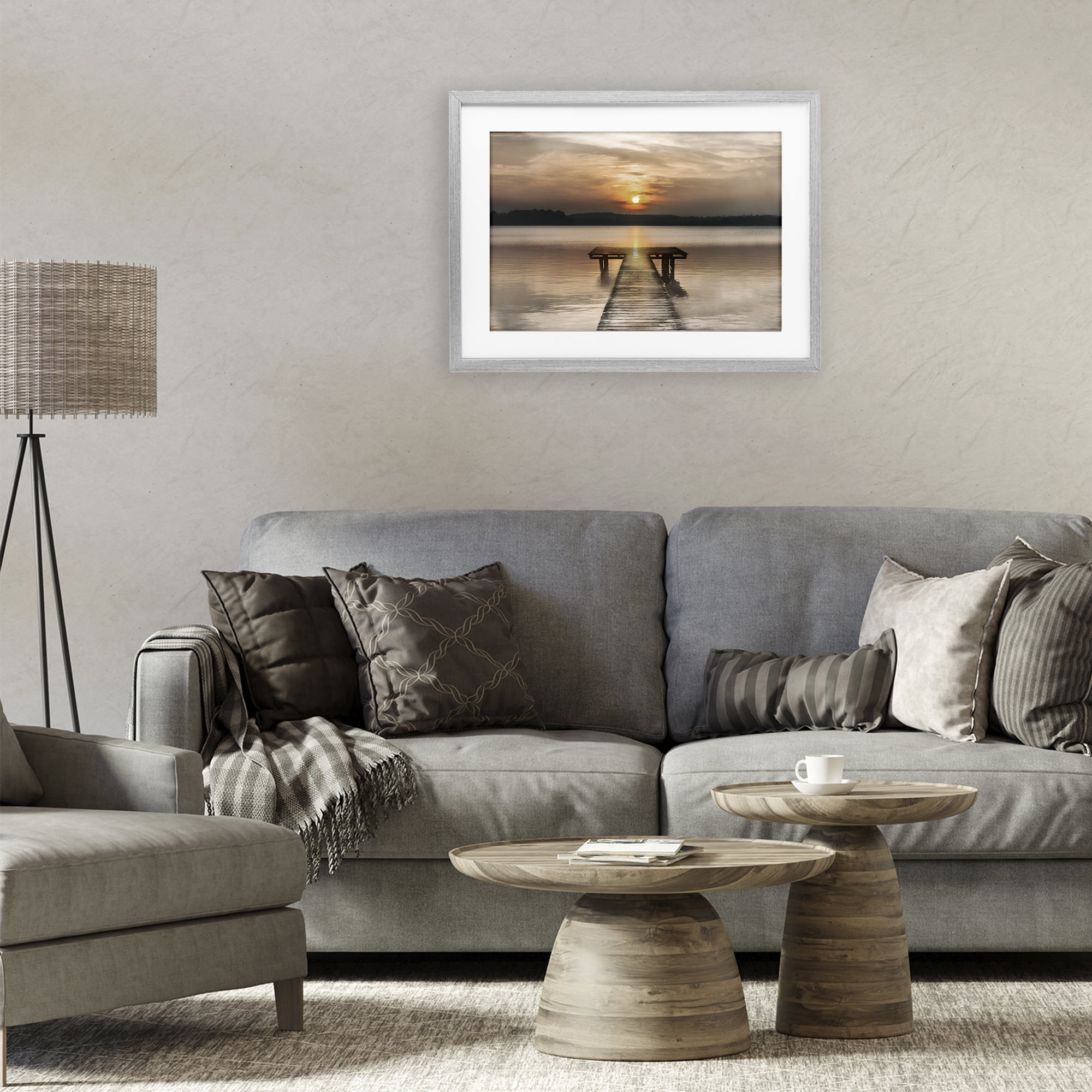 Stupell Industries Centric Reflective Sunrise Gray Framed Print Under Glass, design by Irene Weisz
