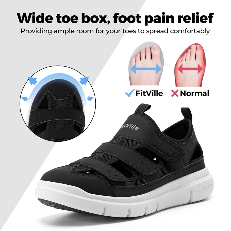 FitVille Wide Mens Closed Toe Sandals Outdoor Summer Comfort  display picture 3