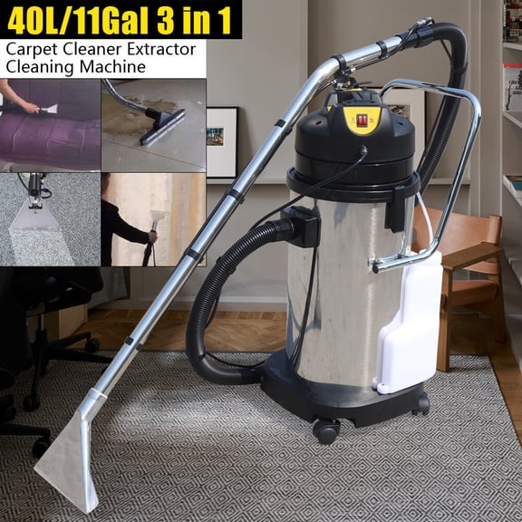 3 in 1 40L Commercial Carpet Extractor Vacuum Cleaner LC-40SC, 110V 1034W IPX4 Waterproof Portable Deep Carpet Cleaning Machine for Commercial Home Auto Sofa Floor