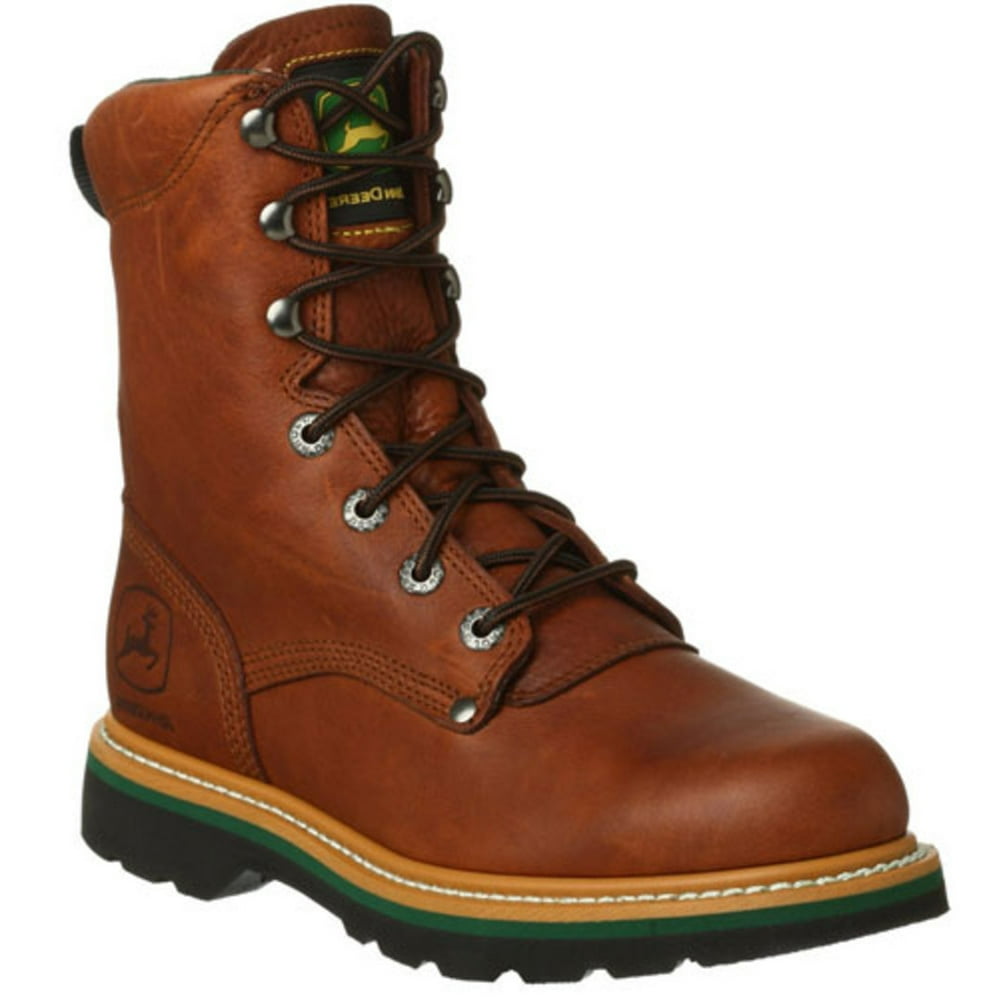 John Deere - Men's John Deere Lace Up Leather Work Boots BROWN 7.5 W - Walmart.com - Walmart.com