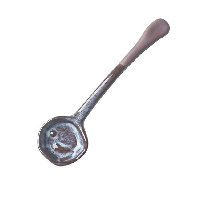 Cuchara de café de gres rústico for té, postre y mermelada, cuchara agitadora de cerámica de 6 pulgadas