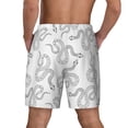 thumbnail image 3 of Qekee Hand Drawn Snake print Mens Swim Quick Dry Stretch Swim Shorts Lining Bathing Suits Swimwear Beach Shorts with Pockets, 3 of 9