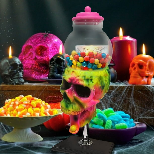 Halloween Bubble Gum Machine Realistic Skull Candy Dispenser