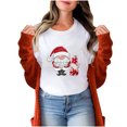 thumbnail image 1 of Puntoco Camiseta informal de cuello redondo estampada para mujer, blusa holgada de manga corta, 1 of 4
