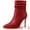 Red, variant on DARING DIVA Women's Side Zip Solid Pointy Toe Stiletto Heel Ankle Boots Green US 7.5