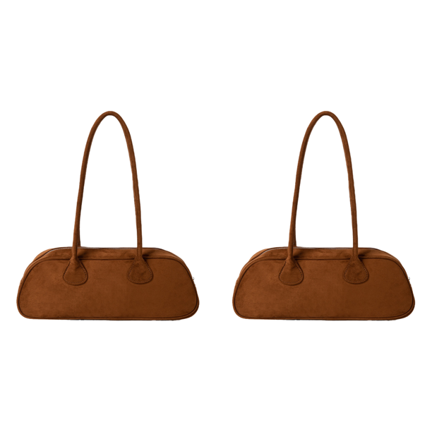 Bolso Mano Boston Gamuza para Mujer Hombro Con (marrón)