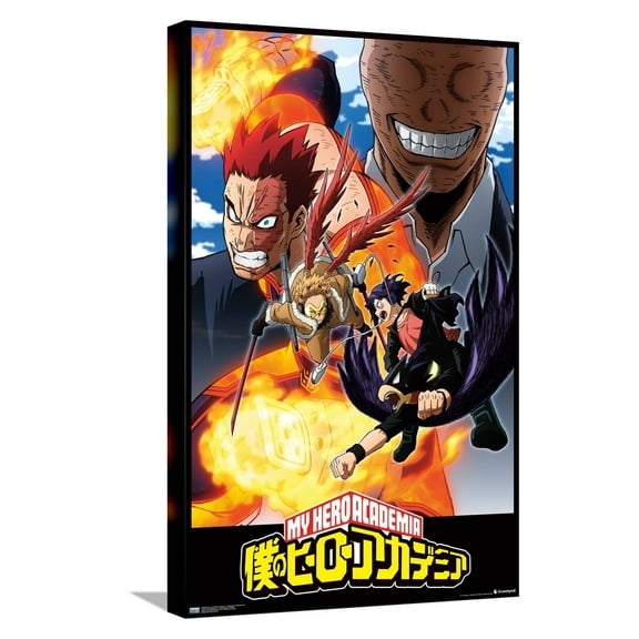 My Hero Academia: Season 7 - Endeavor vs AFO Key Art Canvas Wall Poster, 14.725" x 22.375"
