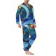 thumbnail image 2 of Fotbe Stained Glass Ocean Wave Pijama de Hombre con Estampado de Manga Larga, Conjunto de 2 Piezas, Ropa de Dormir Suave y Cómoda con Bolsillos-XX-Large, 2 of 7