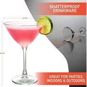 DEco Unbreakable Martini Glasses (Set of 4, 9 oz, 100% Tritan Glassware)- Reusable Shatterproof Espresso & Dirty Martini Glasses- Great for Hosting Parties - Wedding Day Gift Idea