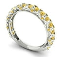 thumbnail image 2 of 3.13 ct Brilliant Round Cut Simulated Yellow Diamond 14k White Gold Eternity Band SZ 11, 2 of 6