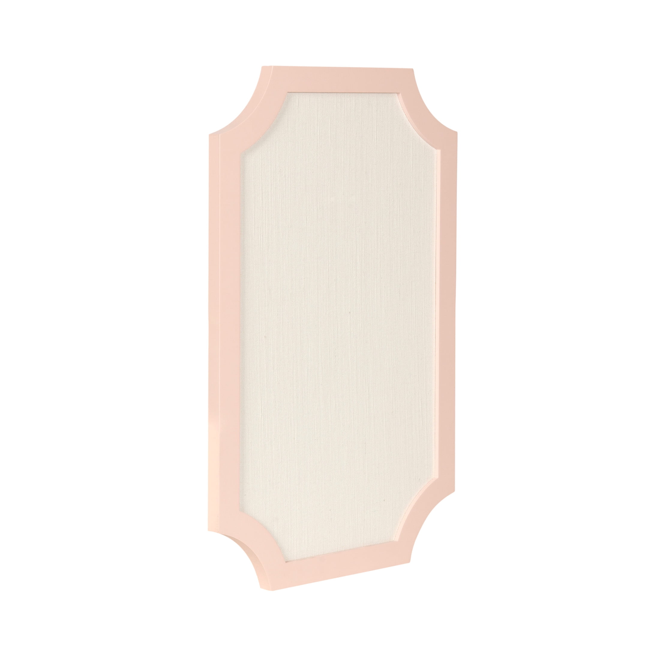 Kate and Laurel Holbrook Glam Framed Scallop Fabric Pinboard, 15 x 24, Pink, Decorative Modern Scalloped Bulletin Board for Use as Vision Board or Wall Organization