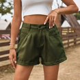 thumbnail image 2 of B91xZ Shorts d'Entraînement pour Femmes Mélange de Lin à Enfiler, AG S, 2 of 5