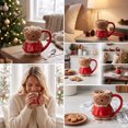 thumbnail image 4 of 2026 Christmas Indoor Home Decor Gingerbread Man Ceramic Mug Red Dress Cute Christmas Coffee Mug Holiday Hot Cocoa Water Cup Gift, 4 of 6