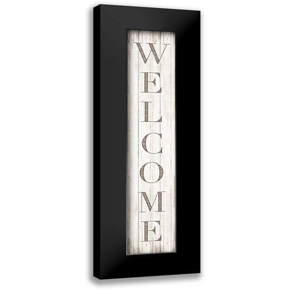 CAD Designs 6x14 Black Modern Framed Museum Art Print Titled - Welcome