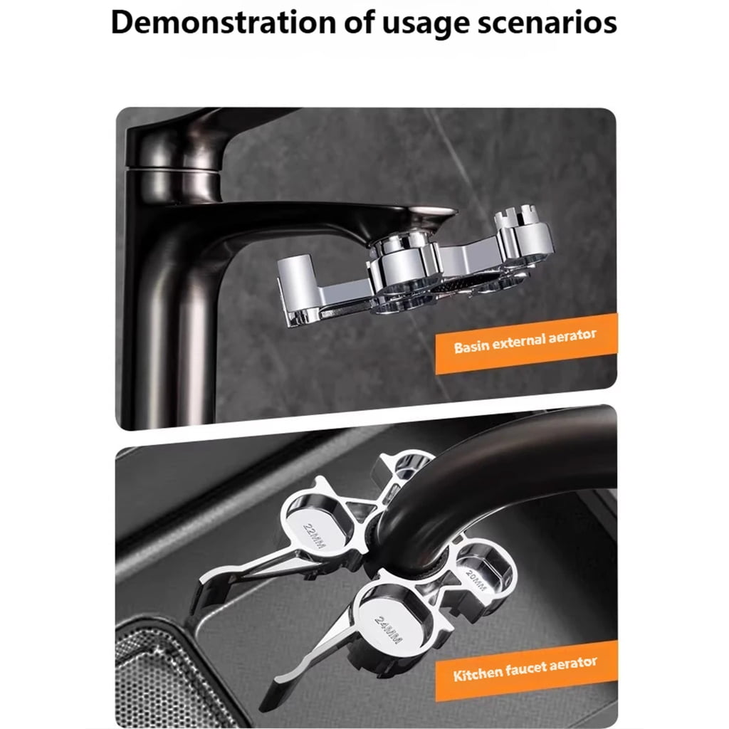 Faucet Caches Aerators Splash Proof Tap Bubblers with Aerator Key Wrench