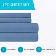 thumbnail image 2 of 100% Pure Egyptian Cotton 800 Thread Count Sheet Set, 4 Pc Set, Sateen Weave, Hotel Collection Soft Luxury Bedding, Fits Upto 21" Inch Deep Pocket (Medium Blue Solid, King Size), 2 of 5