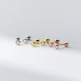 thumbnail image 4 of Pendientes de plata de ley 925 Love Lodge con cuentas redondas y diseño de nicho con agujeros para las orejas que se elevan y joyas para las orejas M04345, 4 of 6