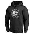 thumbnail image 2 of Men's Black Brooklyn Nets Marble Logo Pullover Hoodie, 2 of 3