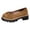 Brown, variant on Women's Platform Ballet Shoes Low Wedge Round Toe Bowknot Dress Slip on Comfortable Casual Backless Work Shoes Gray Size 7