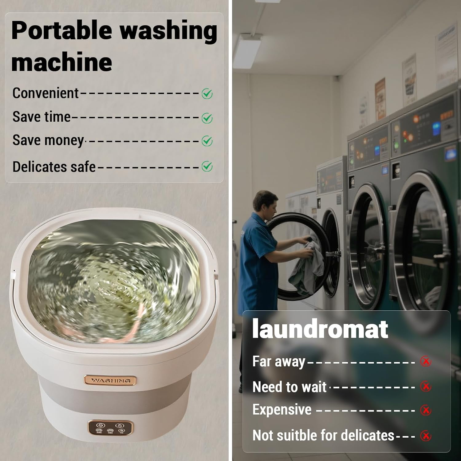 Portable Washing Machine,12L Upgraded Mini Washing Machine for Underwear, Baby Clothes Socks and Small Items,Foldable Washer Cleaning for Apartments, Dorm,RV