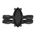 thumbnail image 2 of Dazzlingrock Collection 12X6mm Marquise & Round Black Diamond Engagement Ring Set for Women (2.30 ctw, Color Black, Clarity Opaque) in Black Rhodium Plated 14K White Gold, Size 7.5, 2 of 7