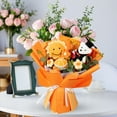 thumbnail image 3 of Ramo de flores de ganchillo Ramo de girasoles de ganchillo Girasol falso de punto Naranja, 3 of 5