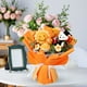 thumbnail image 3 of Ramo de flores de ganchillo, decoración del hogar, regalo, ramo de punto terminado para papá. Naranja, 3 of 5