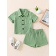 thumbnail image 3 of Musuos Little Boys Casual Shorts Set, 2Y 3Y 4Y 5Y 6Y Short Sleeve Button-down Shirt with Elastic Waist Shorts Summer Outfit, 3 of 10
